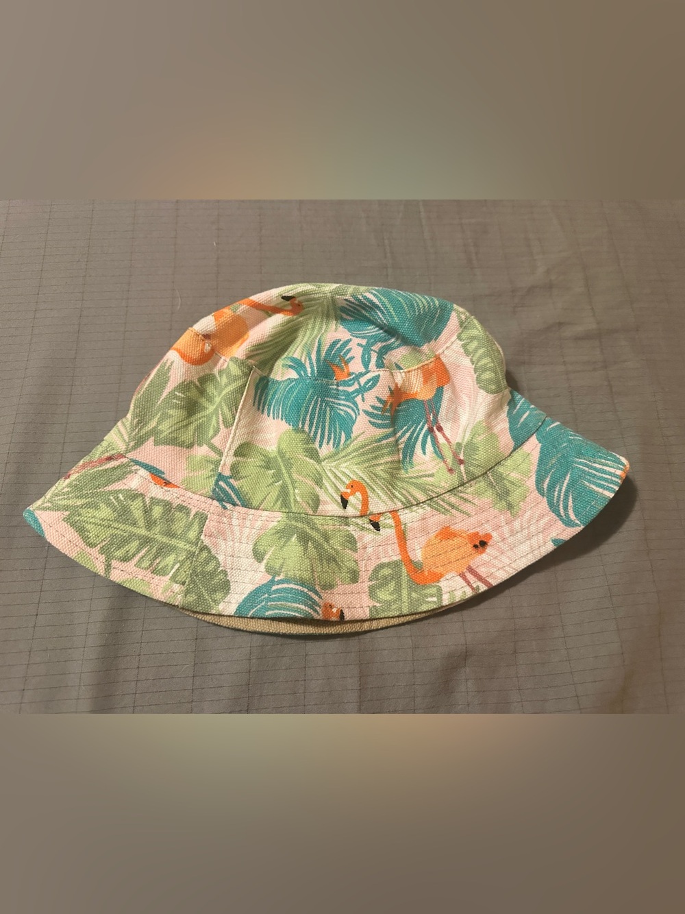 100% Cotton Tropical Flamingo Bucket Hat - One Size Fits Most